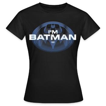 The Flash I'm Batman Blaues Logo - Frauen T-Shirt - Schwarz - Vorne - AI Model Female 172 dark (172cm)
