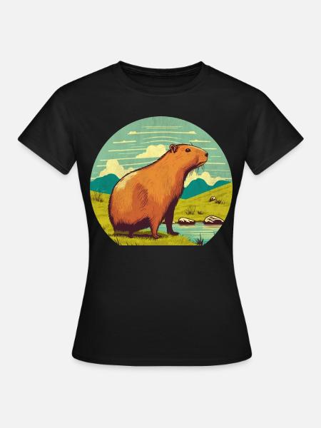 Wasserschwein - Frauen T-Shirt - Schwarz