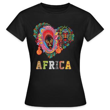 Motif Afrique - joie de vivre - T-shirt Femme - noir - Devant - AI Model Female 172 dark (172cm)