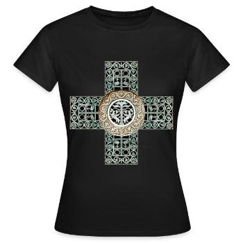 Byzance Paons Mythologie - T-shirt Femme - noir - Devant - AI Model Female 172 dark (172cm)