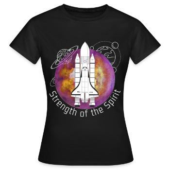 Raumfahrt, Spaceshuttle, Planeten - Frauen T-Shirt - Schwarz - Vorne - AI Model Female 172 dark (172cm)