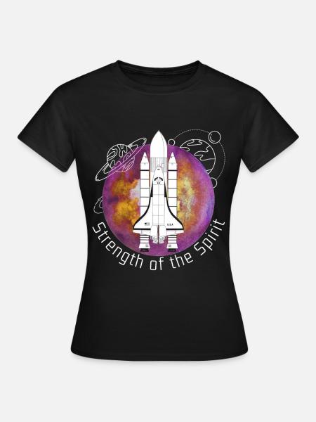 Raumfahrt, Spaceshuttle, Planeten - Frauen T-Shirt - Schwarz