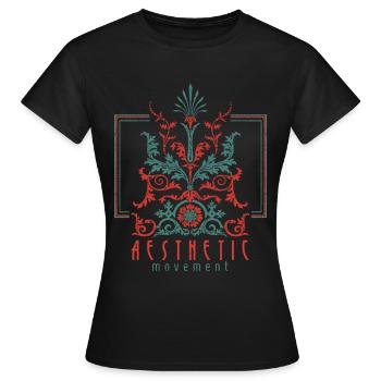Art Nouveau, Arts & Crafts Vintage-1900 - T-shirt Femme - noir - Devant - AI Model Female 172 dark (172cm)