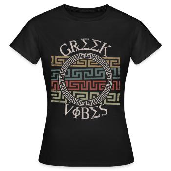 Modèle grec, Grèce - T-shirt Femme - noir - Devant - AI Model Female 172 dark (172cm)