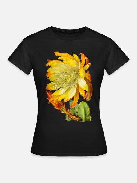 Vintage-Kaktusblüte, viktorianische Illustration - Frauen T-Shirt - Schwarz
