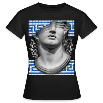 Griechenland, antike Skulptur, Mäandermuster - Frauen T-Shirt - Schwarz - Vorne - AI Model Female 172 dark (172cm)