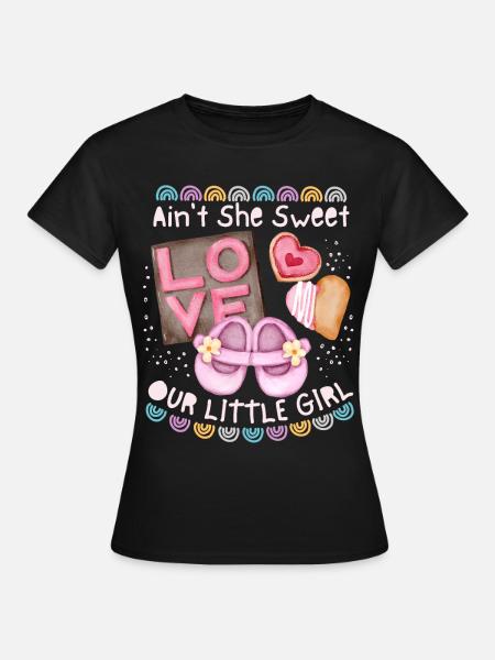 Baby, Baby Meisje Baby Meisje Zeggen met Regenboog - Vrouwen T-shirt - zwart