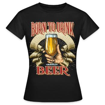 Drôle de dicton de bière, buveur de bière, verre de bière, disant - T-shirt Femme - noir - Devant - AI Model Female 172 dark (172cm)