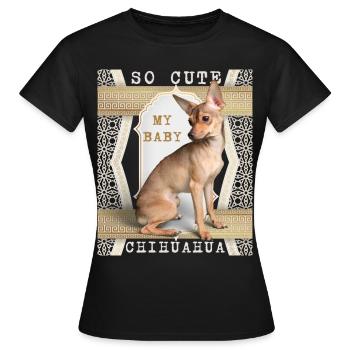 Chihuahua, chien de race - T-shirt Femme - noir - Devant - AI Model Female 172 dark (172cm)