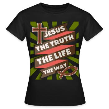 Jesus Christus Jesus-Spruch christliche Motivation - Frauen T-Shirt - Schwarz - Vorne - AI Model Female 172 dark (172cm)