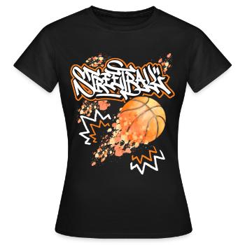 Streetball-Design, Basketball, Graffiti-Streetball - Frauen T-Shirt - Schwarz - Vorne - AI Model Female 172 dark (172cm)