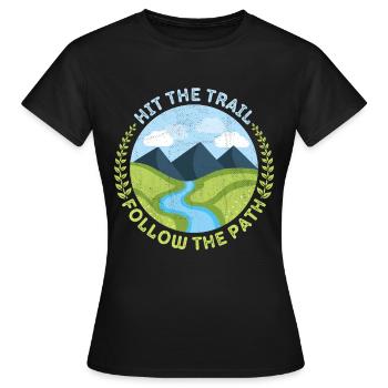 Hiking, mountain hiking, trekking, trekking design - Women's T-Shirt - black - Front - AI Model Female 172 dark (172cm)