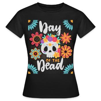 Jour des morts, Crâne de sucre - T-shirt Femme - noir - Devant - AI Model Female 172 dark (172cm)