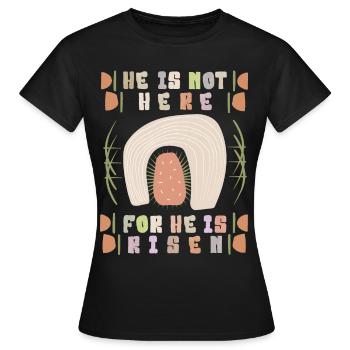 Ascension of Jesus, Bible Saying, Resurrection - Women's T-Shirt - black - Front - AI Model Female 172 dark (172cm)