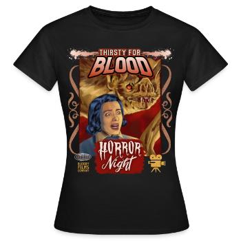 Vampir Blutsauger Horror Film Vintage-Filmplakat - Frauen T-Shirt - Schwarz - Vorne - AI Model Female 172 dark (172cm)