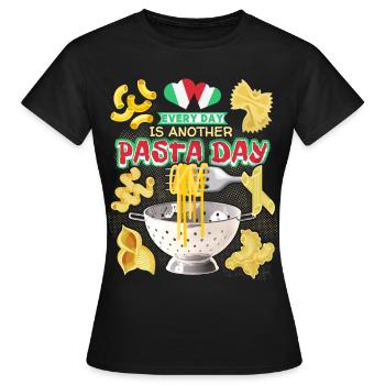 Pâtes, Pizza Pâtes, Pâtes, Pâtes italiennes - T-shirt Femme - noir - Devant - AI Model Female 172 dark (172cm)