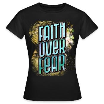 Christlicher Glaube, Jesus Christus, Bibel Spruch - Frauen T-Shirt - Schwarz - Vorne - AI Model Female 172 dark (172cm)