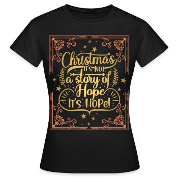 Millésime de Noël en disant la typographie dorée - T-shirt Femme - noir - Devant - AI Model Female 172 dark (172cm)