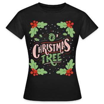 Arbre de Noël, Dicton typoël - T-shirt Femme - noir - Devant - AI Model Female 172 dark (172cm)