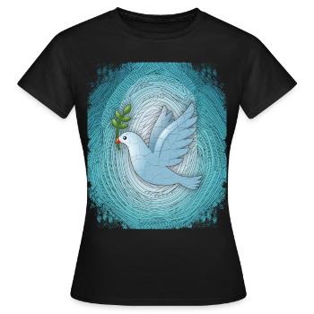 Colombe de la paix Symbole de la paix Symbole de la paix Symbole de la paix - T-shirt Femme - noir - Devant - AI Model Female 172 dark (172cm)