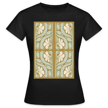 Art Nouveau, Arts & Crafts, Esthétique, Vintage-1900 - T-shirt Femme - noir - Devant - AI Model Female 172 dark (172cm)