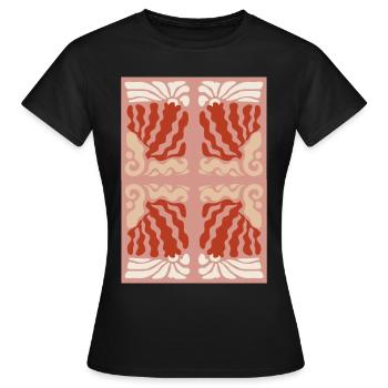 Art Nouveau, Arts & Crafts, Esthétique, Vintage-1900 - T-shirt Femme - noir - Devant - AI Model Female 172 dark (172cm)