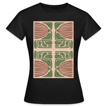 Art Nouveau, Arts & Crafts, Esthétique, Vintage-1900 - T-shirt Femme - noir - Devant - AI Model Female 172 dark (172cm)