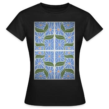Art Nouveau, Arts & Crafts, Esthétique, Vintage-1900 - T-shirt Femme - noir - Devant - AI Model Female 172 dark (172cm)