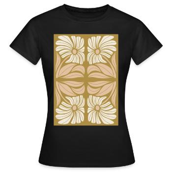 Art Nouveau, Arts & Crafts, Esthétique, Vintage-1900 - T-shirt Femme - noir - Devant - AI Model Female 172 dark (172cm)