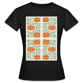 Art Nouveau, Arts & Crafts, Esthétique, Vintage-1900 - T-shirt Femme - noir - Devant - AI Model Female 172 dark (172cm)