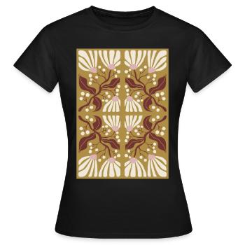 Art Nouveau, Arts & Crafts, Esthétique, Vintage-1900 - T-shirt Femme - noir - Devant - AI Model Female 172 dark (172cm)