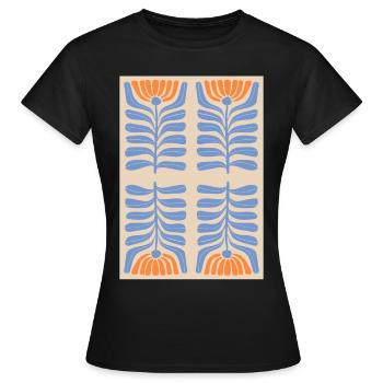 Art Nouveau, Arts & Crafts, Esthétique, Vintage-1900 - T-shirt Femme - noir - Devant - AI Model Female 172 dark (172cm)