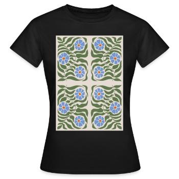 Art Nouveau, Arts & Crafts, Esthétique, Vintage-1900 - T-shirt Femme - noir - Devant - AI Model Female 172 dark (172cm)