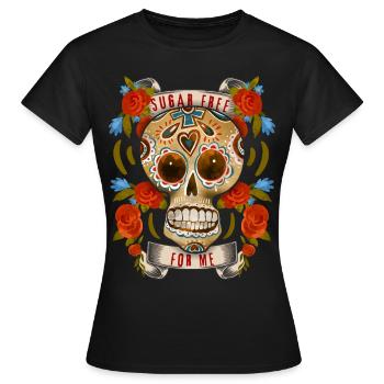 Sugar-Skull, funny sugar skull Sugar-Free - Women's T-Shirt - black - Front - AI Model Female 172 dark (172cm)