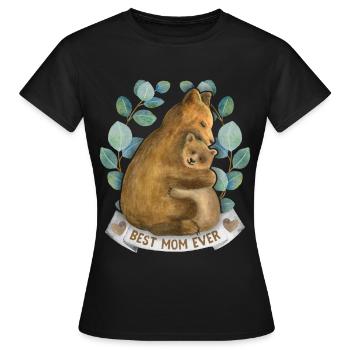 Mom-Mommy Mama-Mami Saying with Mama-Bear - Women's T-Shirt - black - Front - AI Model Female 172 dark (172cm)