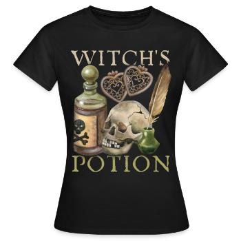Sorcière, Sorcellerie, Sorcellerie, Sortilège d’amour-amour - T-shirt Femme - noir - Devant - AI Model Female 172 dark (172cm)