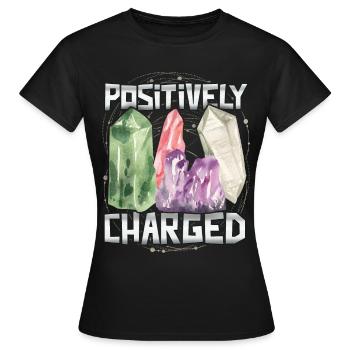 Crystal, positive-charged, healing esotericism - Women's T-Shirt - black - Front - AI Model Female 172 dark (172cm)