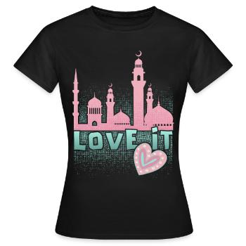 Foi islamique, slogan de la mosquée, Ramadan - T-shirt Femme - noir - Devant - AI Model Female 172 dark (172cm)