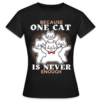 Katze, lustiger Spruch, viele Katzen, Katzenpapa - Frauen T-Shirt - Schwarz - Vorne - AI Model Female 172 dark (172cm)