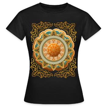 Mandala d’or, Mandala 3D, Arabesque vintage - T-shirt Femme - noir - Devant - AI Model Female 172 dark (172cm)