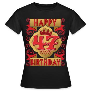 47. Geburtstag 47 Jahre alt Spruch, Vintage-Design - Frauen T-Shirt - Schwarz - Vorne - AI Model Female 172 dark (172cm)