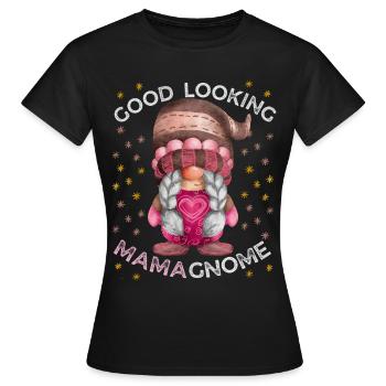 Mère, fête des mères, nain gnome drôle disant gnome - T-shirt Femme - noir - Devant - AI Model Female 172 dark (172cm)