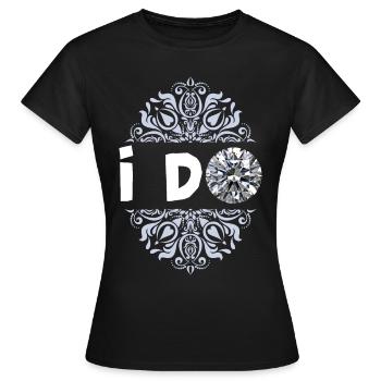 I Do, Hochzeits-Diamant, Wedding, Team Braut - Frauen T-Shirt - Schwarz - Vorne - AI Model Female 172 dark (172cm)