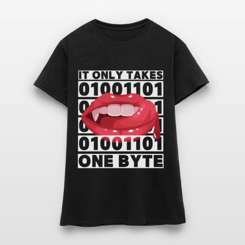 Bit bytes Binary Computer Nerd, Vampire, Dire, Jeu de mots T-shirt Femme