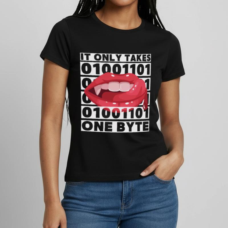 Bit bytes Binary Computer Nerd, Vampire, Dire, Jeu de mots T-shirt Femme