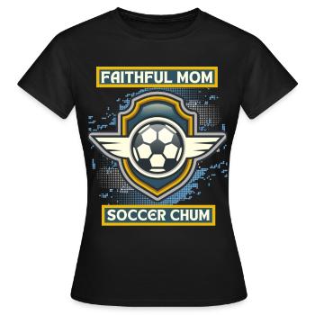 Soccer Mom, lustiger Spruch, Fußball-Mama - Frauen T-Shirt - Schwarz - Vorne - AI Model Female 172 dark (172cm)
