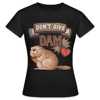 Funny Beaver, Beaver Saying, Pun, Pun - Women's T-Shirt - black - Front - AI Model Female 172 dark (172cm)