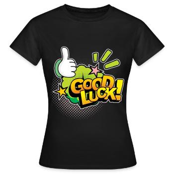Good Luck Comic, Comic-Strips, Daumen nach oben - Frauen T-Shirt - Schwarz - Vorne - AI Model Female 172 dark (172cm)