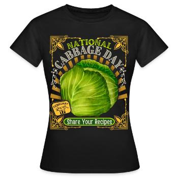 Chou blanc, chou blanc, drôle de dicton Jour du chou - T-shirt Femme - noir - Devant - AI Model Female 172 dark (172cm)
