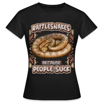 Snake, rattlesnake, slogan People-Suck - Women's T-Shirt - black - Front - AI Model Female 172 dark (172cm)